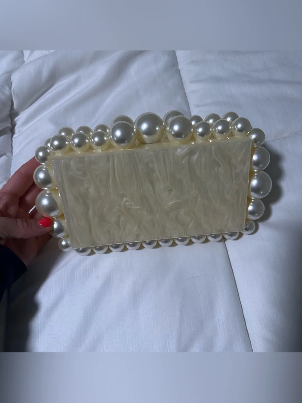 Marble look handcrafted resin Clutch